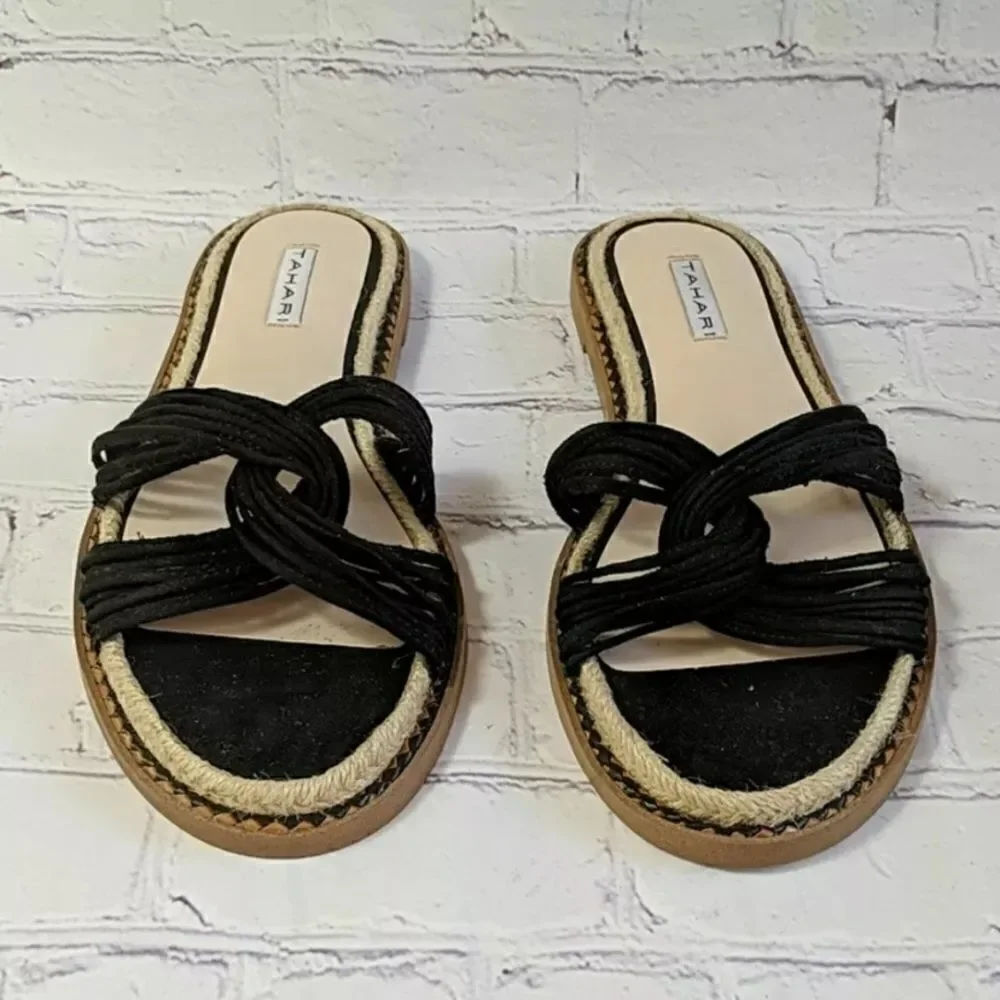 Tahari Black Sandals Slides